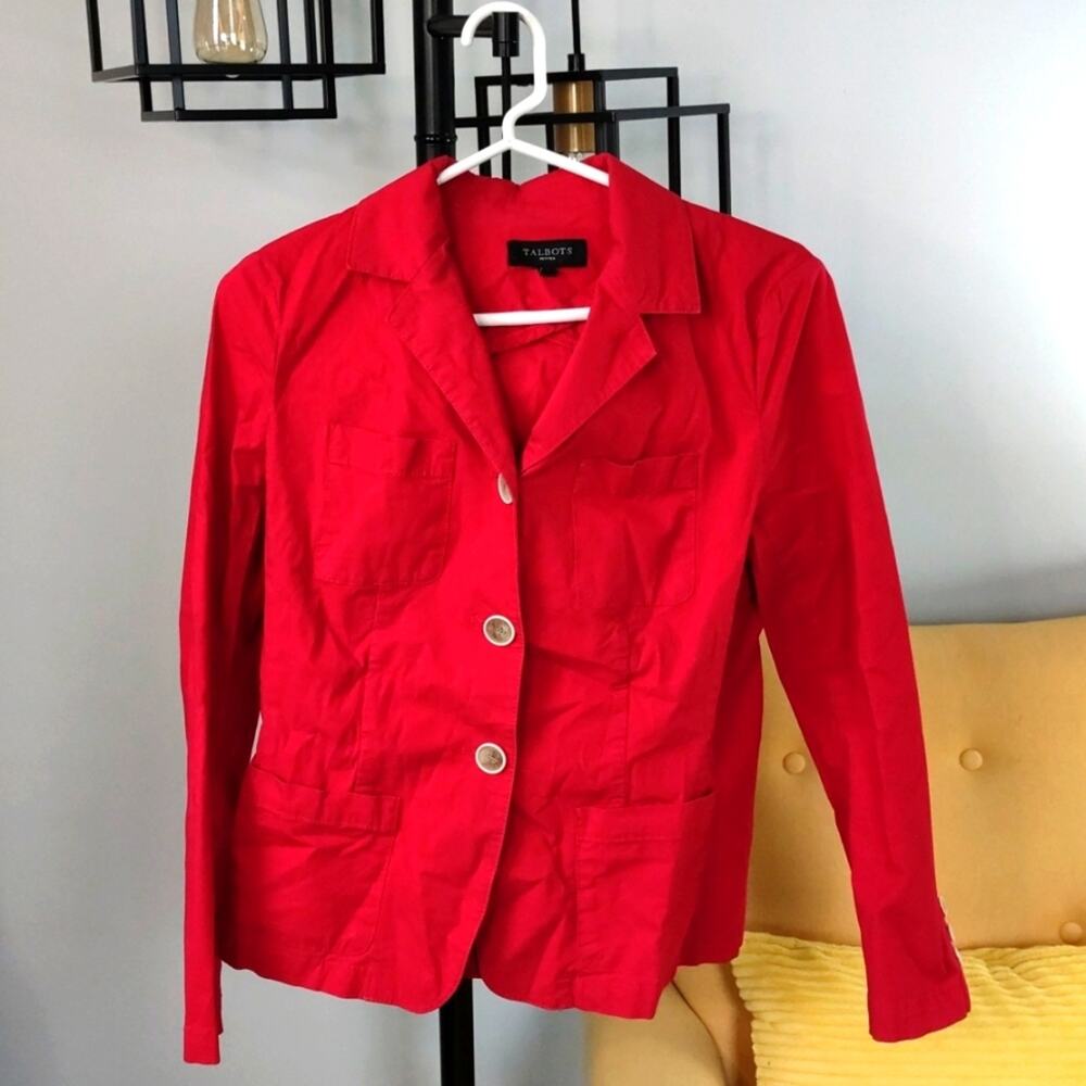 Red button up jacket Talbot's